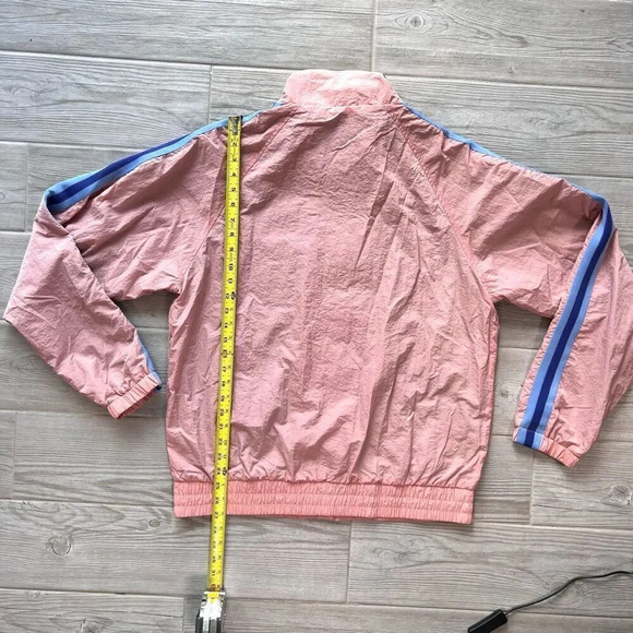Urban Outfitters Men's Pink Retro Long Sleeves Full Zip Windbreaker Jacket Large - Picture 5 of 8